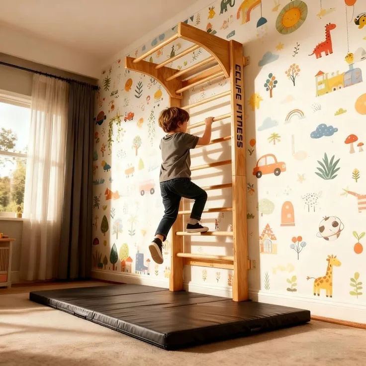 CCLIFE Kletter-Trainingsgerät Klettergerüst für kinder outdoor Sprossenwand Turnwand Holz