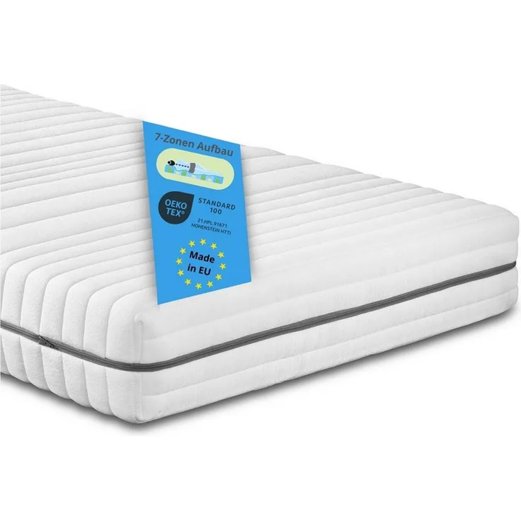 Kaltschaummatratze Vital Protect, 90x200 cm, 140x200 cm und weitere Größen, Bodyprotect, 18 cm hoch, orthopädische 7-Liegezonen, 3 verschiedene Härtegrade