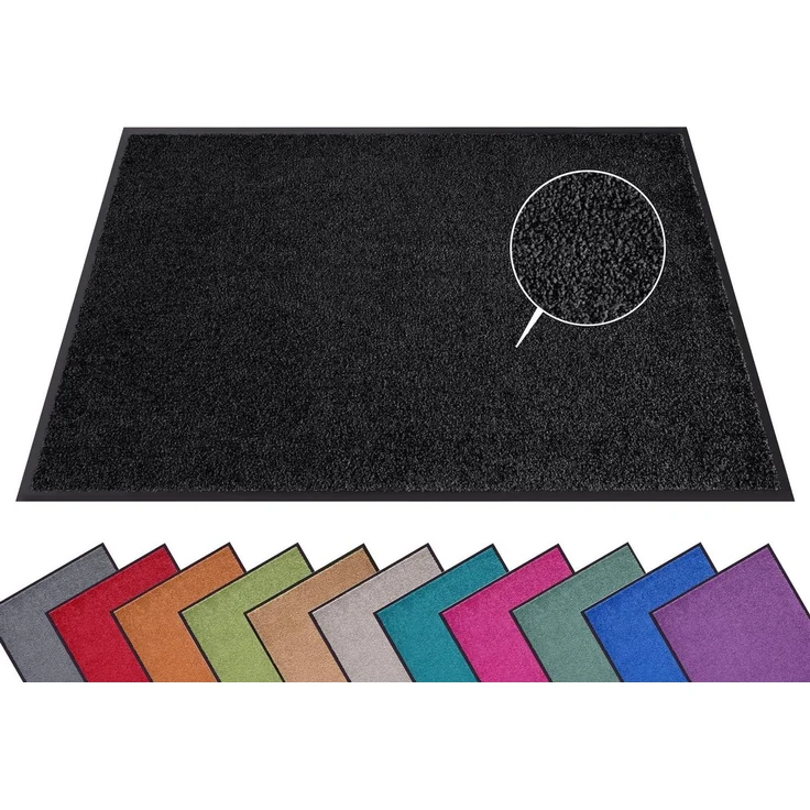 Waschbare Fußmatte Wash & Clean - schwarz - 60x180x0,7cm – Bild 1