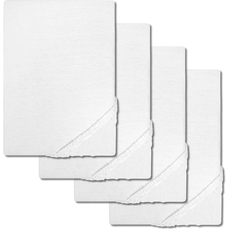 4er-Set Wasserdichtes Molton Spannbettlaken 140 x 200 cm