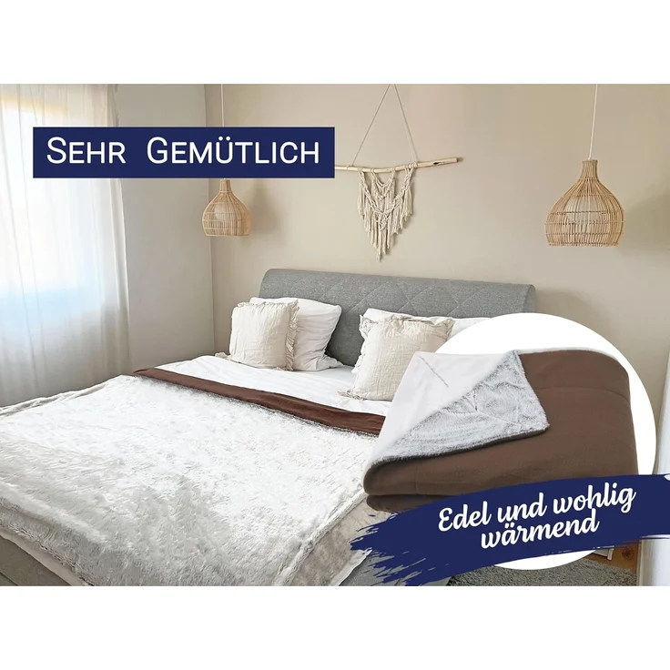 Wohndecke, ZOLLNER, extra flauschig, 150 x 200 cm, 100% Polyester, extra flauschig – Bild 4