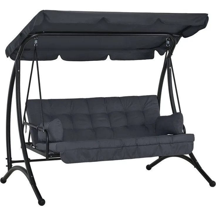 MCombo Hollywoodschaukel M MCombo 3-Sitzer Hollywoodschaukel 4095, 3-Sitzer, mit Liegefunktion, mit Extradickem Sitzkissen, bis 300kg Belastbar