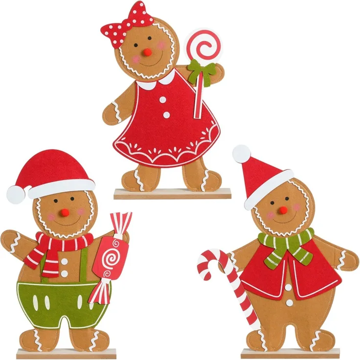 Mica Decorations Dekofigur Pfefferkuchen 52 cm 3-fach sortiert