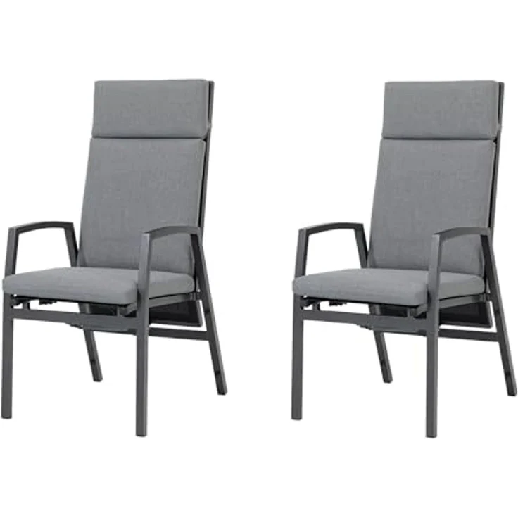 Gardissimo Gartenstuhl 2 er Set Vigo Lounge Stuhl Dining Alu Move Stapelstuhl (Spar-Set), verstellbare Rückenlehne stapelbar wetterfest 120 kg Tragkraft – Bild 1