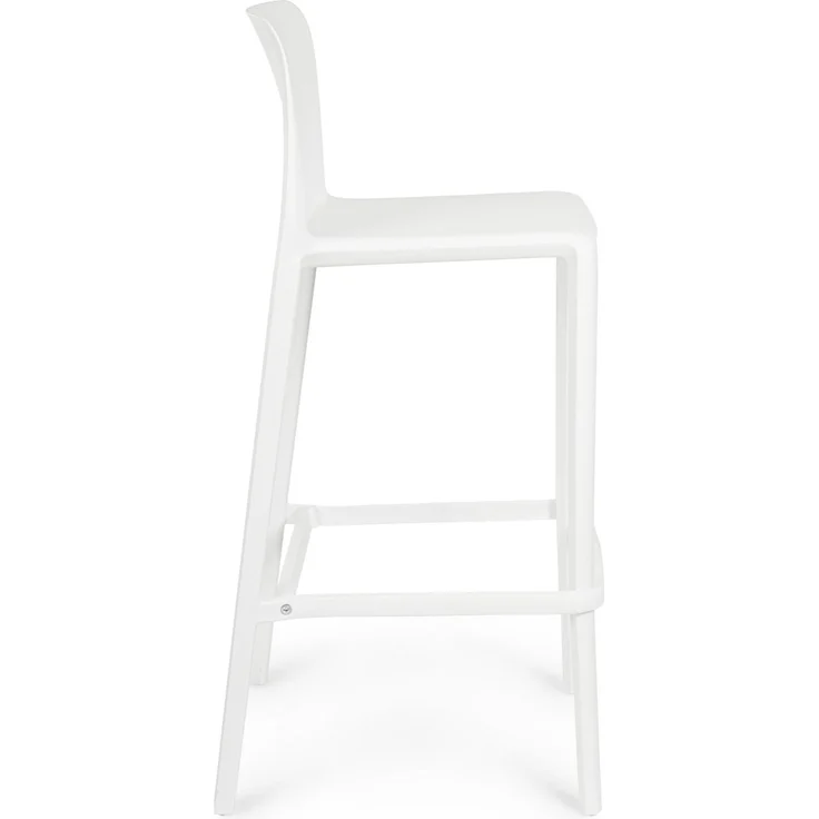 Barhocker Chloris 4er-Set aus Kunststoff, modernes Design, Weiß, UV-beständig, mit Fußstütze – Bild 2