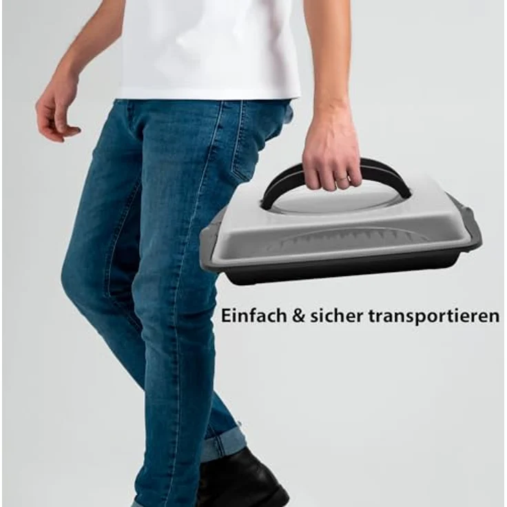 BigDean 2 Stück Kuchen Transportbox mit 2 Tragegriffen Rechteckig ideal für Blechkuchen – Muffin Transportbox Made in Germany – Bild 7