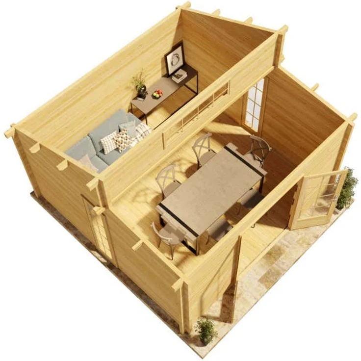 Alpholz Gartenhaus Lausitz ISO Gartenhaus aus Holz Holzhaus mit 70 mm Wandstärke Blockbohlenhaus mit Montagematerial – Bild 3