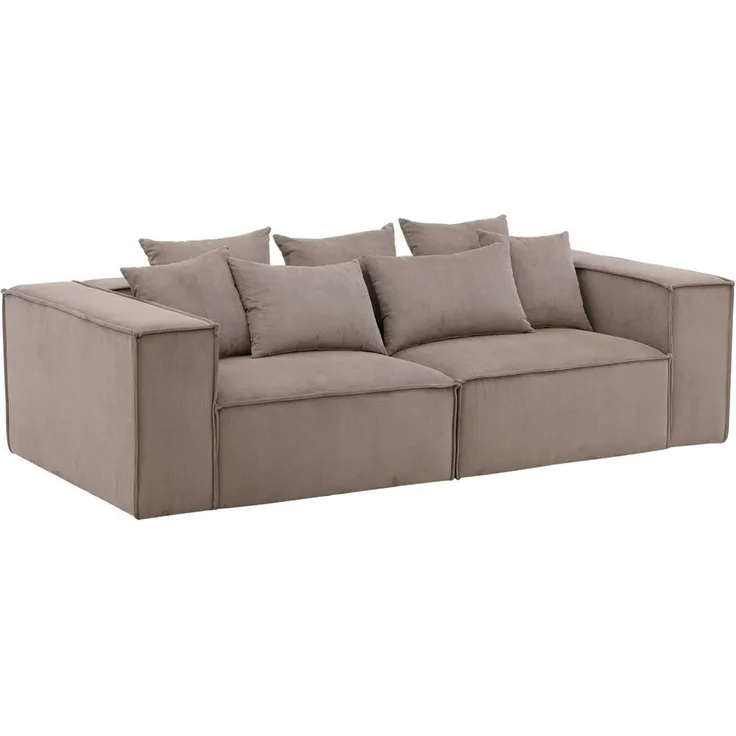 Livetastic 2-Sitzer-Sofa, Braun, Kiefer, Schaumstoff-Füllung, 232x80x116 cm