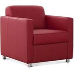 CAVADORE Corianne Sessel, mit Federkern, Ledersessel Design, 78 x 80 x 83, Echtleder: rot