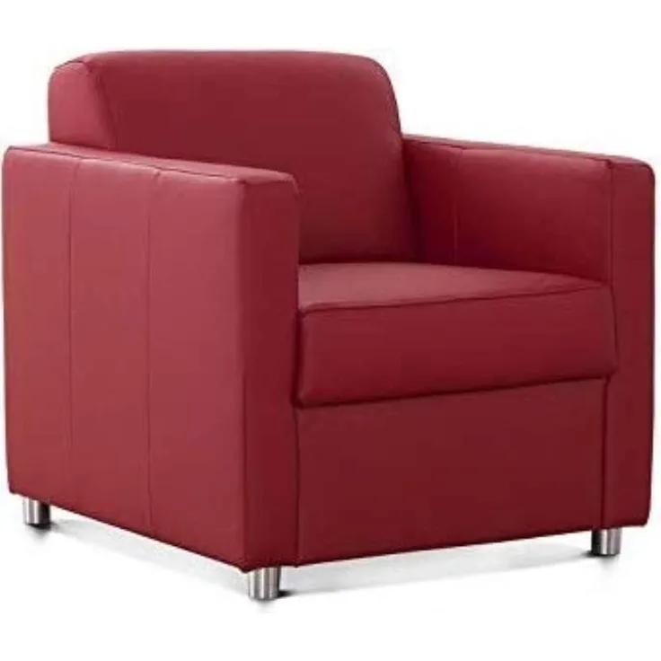 CAVADORE Corianne Sessel, mit Federkern, Ledersessel Design, 78 x 80 x 83, Echtleder: rot