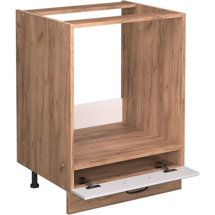Herdumbauschrank Fame-Line Weiß Landhaus 60 cm , AP Eiche Vicco – Bild 5