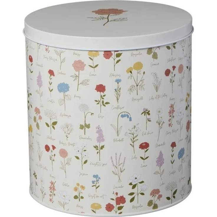 Ib Laursen - Vorratsdose Dose mit Deckel Blumenmuster H18xD17cm Metall 32991-00 – Bild 3