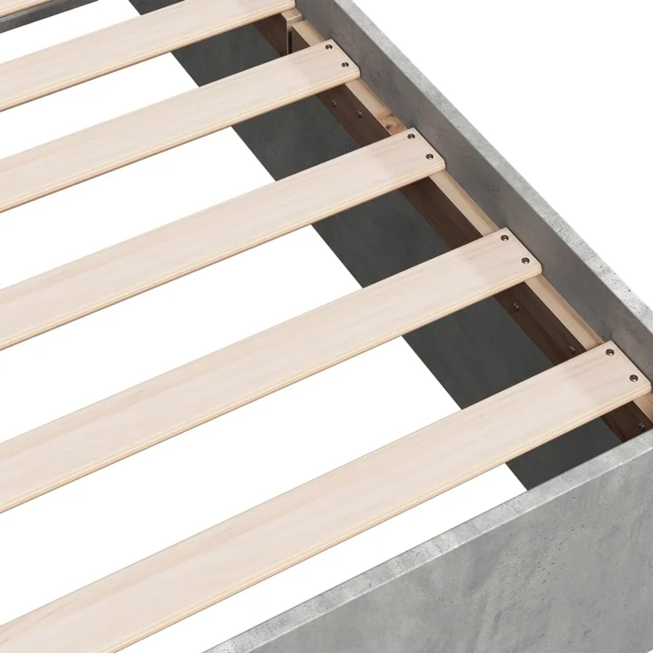 vidaXL Bettgestell Betongrau 140x200 cm Holzwerkstoff 3281017 – Bild 8