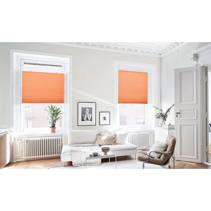 bobodeco Plissee ohne Bohren Klemmfix Faltrollo Jalousie Orange 80x130 cm (BxH), Plisseerollo Sichtschutz und Sonnenschutz Blickdicht Easyfix lichtdurchlässig Rollo für Fenster & Tür – Bild 8