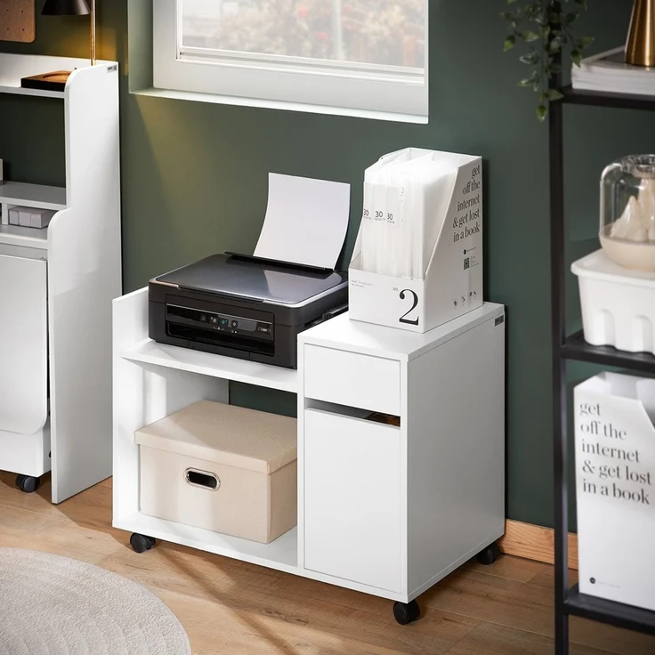 SoBuy ASK02-W Schubladenschrank Büro, Spanplatte, Melamin, Weiß, 72 x 54 x 40 cm – Bild 10