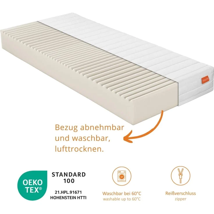 Kaltschaummatratze Basic 30, sleepling, 90x200 cm, 100x200 cm, 140x200 cm und uvm, ergonomisch & atmungsaktiv – Bild 3