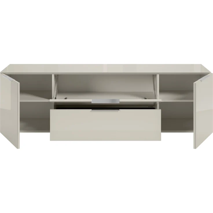 Lowboard >Santorin< Glasfronten, in Kaschmir - 180x55x40cm (BxHxT) – Bild 8
