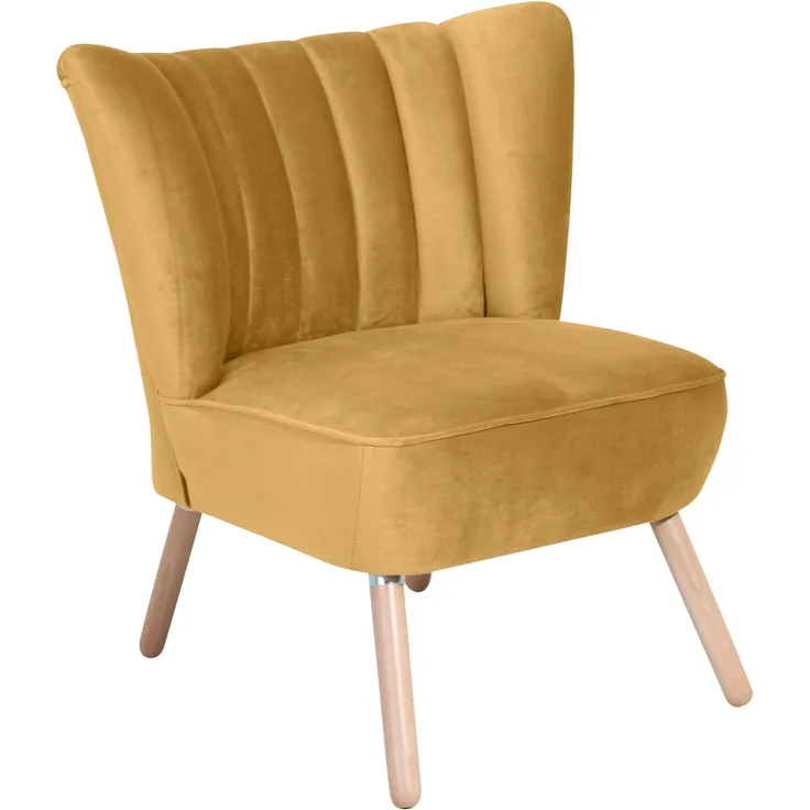 Sessel Kadisha Bezug Samtvelours Buche natur / mais 21101