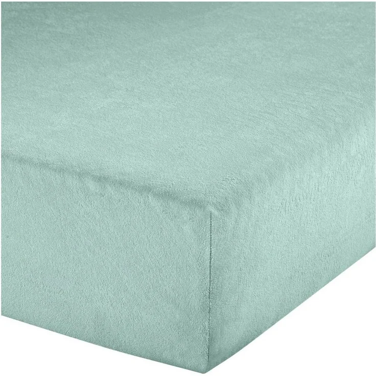 Erwin Müller Spannbettlaken Spannbettlaken "Erding", Frottee, Gummizug: Rundumgummi, (1 Stück), Frottee-Stretch Uni, Mint, Spannbettlaken | 90x190 - 100x200 cm – Bild 2