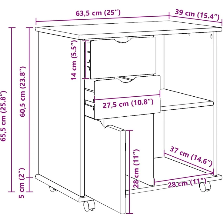 vidaXL Rollschrank MOSS 63,5 x 39 x 65,5 cm Massivholz Kiefer 42028380 – Bild 10