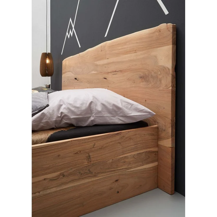 Bett Akazie 160x200x105 natur lackiert PURE ACACIA #302 – Bild 4