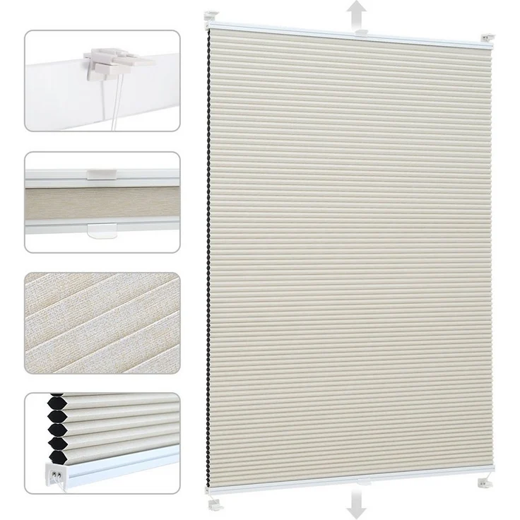 Sekey Wabenplissee Plissee ohne Bohren Verdunkelung Rollo 100% verdunkelnd Blickdicht, verdunkelnd, Klemmfix – Bild 5