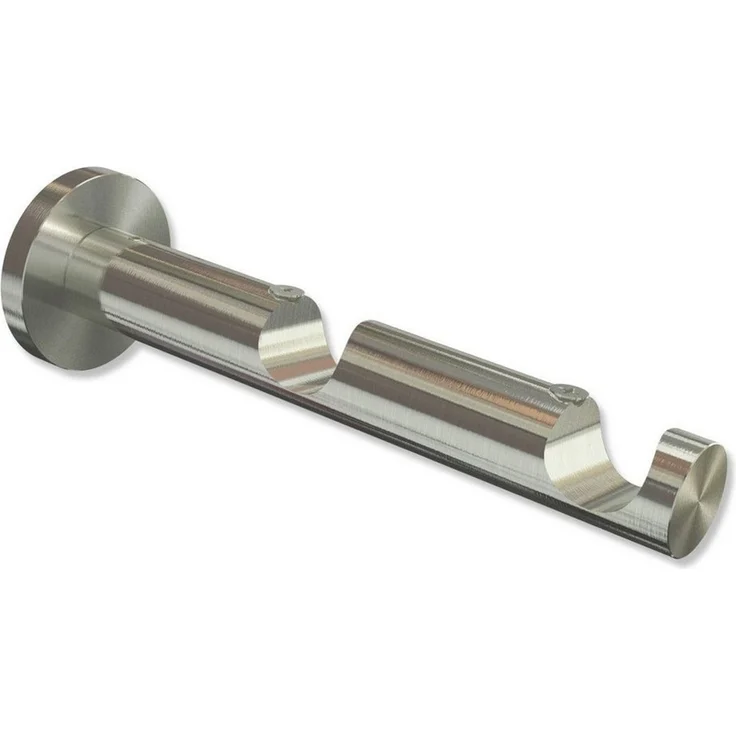 INTERDECO Gardinenstangenhalter Platon 2-läufig, für 20 mm Ø Gardinenstangen, (Stück, 4-St, Edelstahl-Optik), Metall – Bild 2