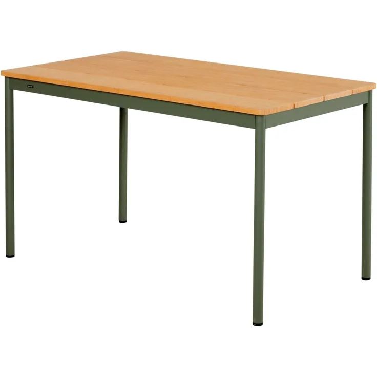Brafab Gartenesstisch Nox, aus Aluminium und Bambus, modern, Nordic Green, 125x70 cm