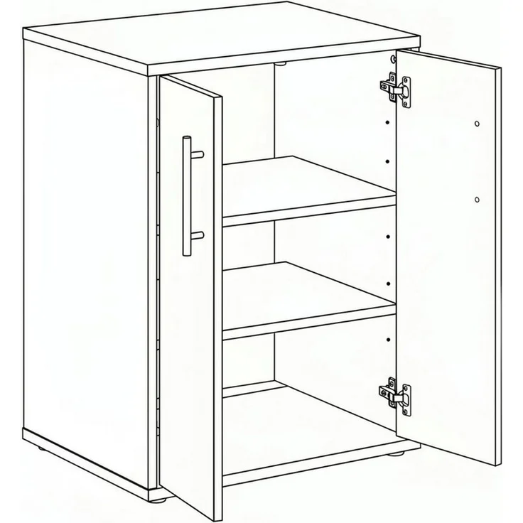 moebel-dich-auf Aktenschrank Druckerkommode TABOR (ideal für Drucker, 2-türig) 74 cm hoch, Ablagefläche: 54x50 cm – Bild 3