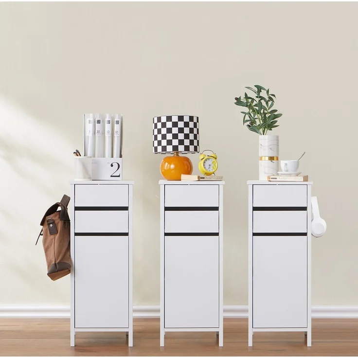 SoBuy FWT108-W Schmale Kommode, MDF, Lackiert, Weiß, 40 x 76 x 30 cm – Bild 10