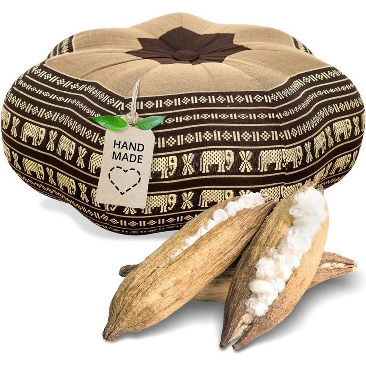 livasia Meditationskissen Zafukissen Stern groß, vegan und handgefertigt, Ø 40x20cm, Kapok – Bild 2