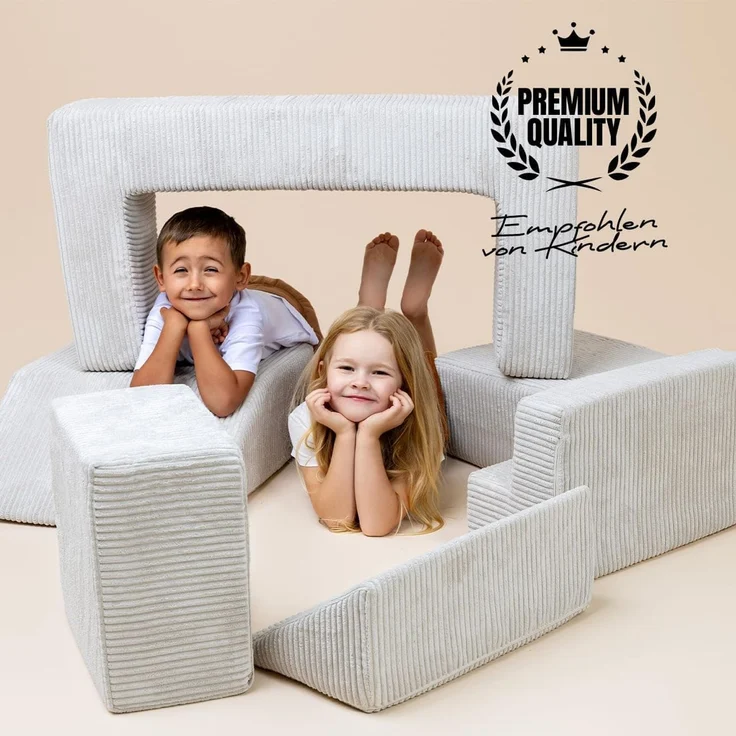 MEOWBABY Modulares Sofa für Kinder - Weiche Schaumstoffbausteine zum Spielen, Velvet, Rosa – Bild 3