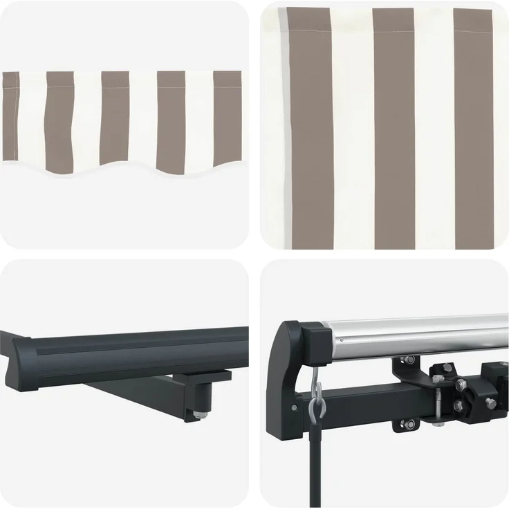 vidaXL Ausziehbare Markise Hellgrau und Weiß 600 x 350 cm 3426507 – Bild 4