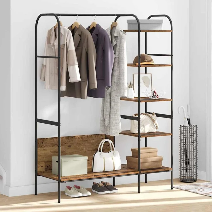vidaXL Kleiderständer Braun Eichen-Optik 120 x 44 x 160 cm 868449 – Bild 4