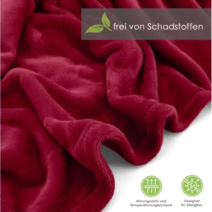 Wohndecke Premium Super Soft Flanell Kuscheldecke Sofadecke, heimtexland, super weich und flauschig, Allergiker geeignet, atmungsaktiv – Bild 4