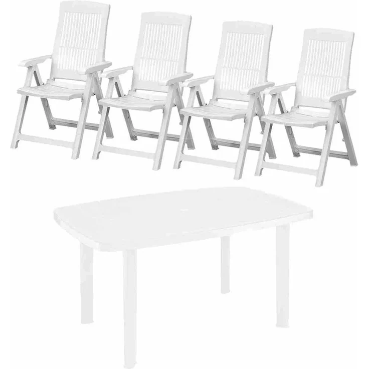 Tampa+Faro SET 4 x Klappsessel, 1 x Faro Tisch 140 x 90 cm – Bild 1