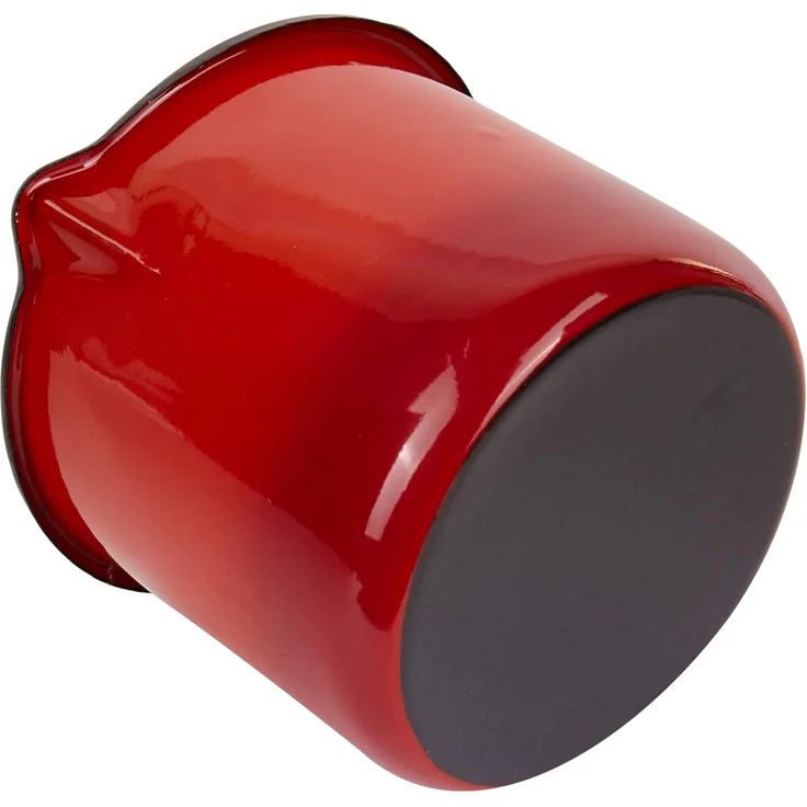 KRÜGER 1712RO Milchtopf mit Ausguss 1000 ml Rot-Grau mit Literskala, Stahlemaille – Bild 5