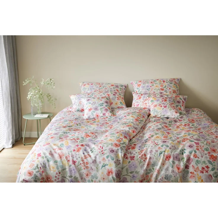 Elegante Seiden Satin Bettwäsche Gentle 24572-0 Blüten 135x200 – Bild 2
