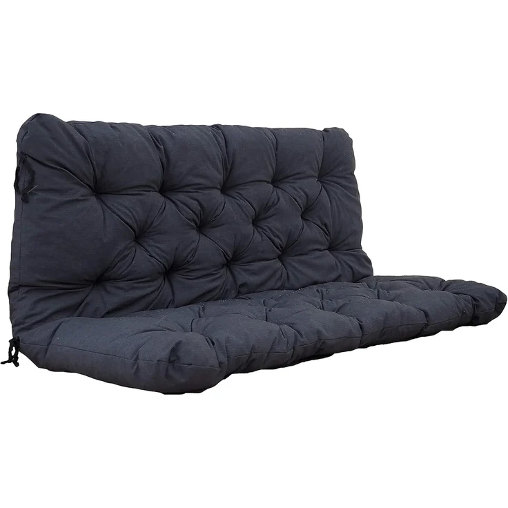Ambientehome Auflagen 2er Bankkissen Bankauflage Polsterkissen, 120 x 98 x 8 cm, dunkelgrau – Bild 1