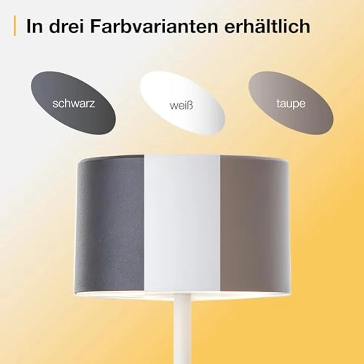 Brilliant LED Tischlampe schwarz Dimmbar & mit Akku Mobile Innenleuchte mit drei-Stufen-Touchdimmer Warmweißes Licht, stilvolles Design, energiesparend & flexibel einsetzbar - per USB aufladbar – Bild 7