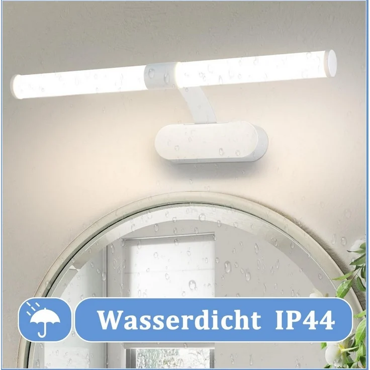 Nettlife LED Spiegelleuchte LED Spiegelleuchte Zimmer 4000K Spiegellampe Schwarz/Weiß, LED fest integriert, Neutralweiß, Geeignet für – Bild 2