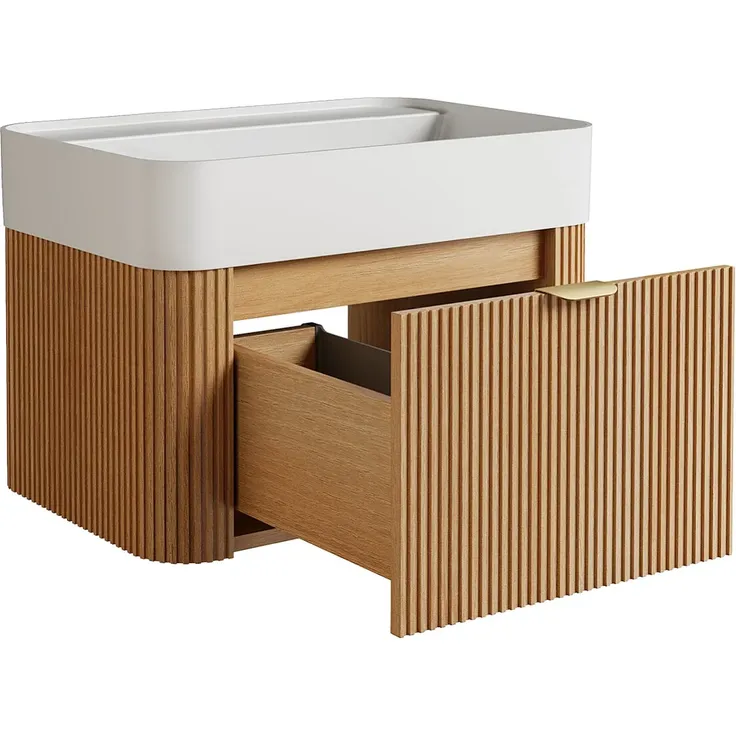 Vente-unique - BULMAS Waschbeckenmöbel Holz, Platte Beige - B 41 cm x H 42 cm x L 60 cm – Bild 5