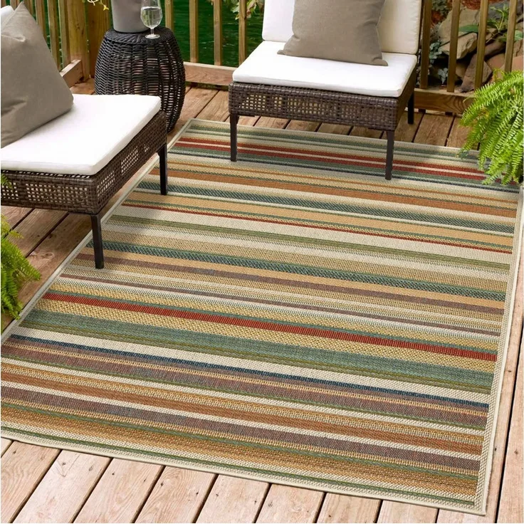 Andiamo Teppich Sedona Streifen, rechteckig, Höhe: 5 mm, Flachgewebe, gestreift, In- und Outdoor geeignet