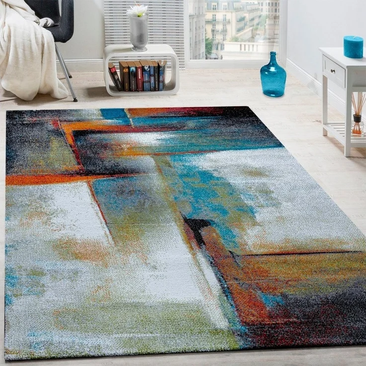 Paco Home Teppich Brillance 710, rechteckig, Höhe: 16 mm, Kurzflor, modernes Design, ideal im Wohnzimmer & Schlafzimmer – Bild 1