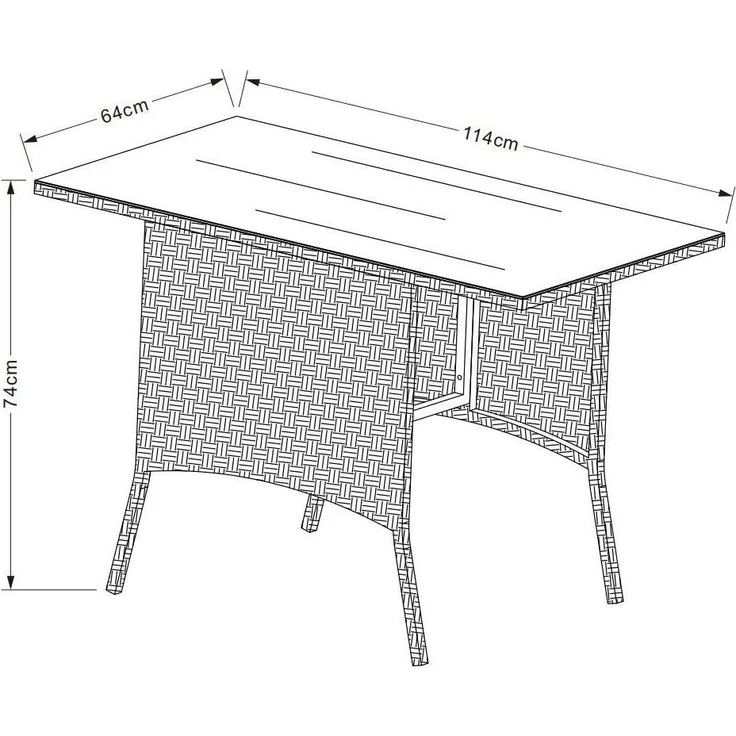 VCM Gartentisch Raloso 920284 Braun H. 74 x B. 114 x T. 64 cm – Bild 2