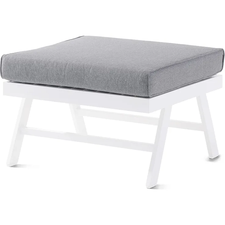 Sieger Auckland Loungetisch/Hocker/Eckteil mit Polyesterbeschichtung, Aluminium Weiß 72 x 47 x 72 cm