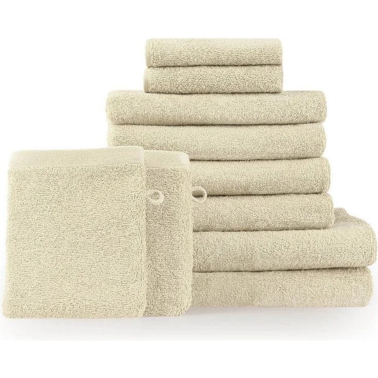 Blumtal Handtuch Set Blumtal 10 Teilig - Handtücher Set 100% Baumwolle, weich und saugstark, Frottee (10er Set, 10-St), 2 Bad 70x140, 4 Hand 50x100, 2 Gäste 30x50, 2 Waschlappen 15x21cm – Bild 1