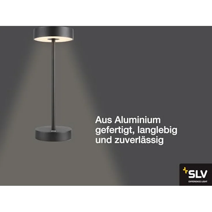 SLV VINOLINA, Tischleuchte, Akku, IP54, 2700/3000K, TOUCH, schwarz - Ambiente- Tisch- und Standleuchten – Bild 5