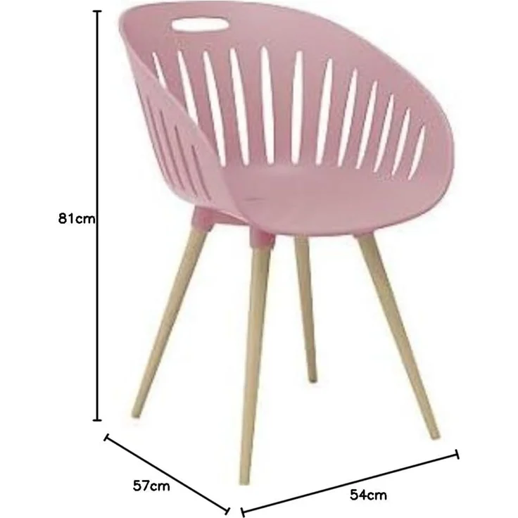 Topstar T2023 OUTDOOR (2er-Set) Buche - Eiche gebeizt / Schale rose – Bild 3