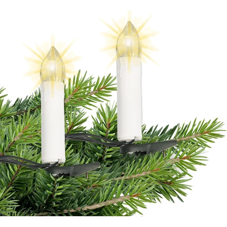Gartenpirat LED-Lichterkette 14,5m 30 LED-Kerzen warmweiß Timer Weihnachtsbeleuchtung Innen&Außen